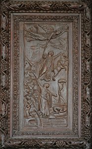 Panel de la puerta del siglo V: la Ascensión de Elías de Unknown